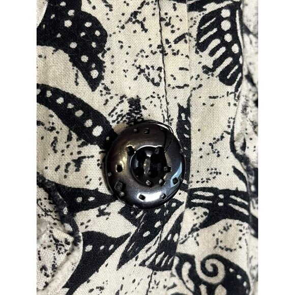 Retro Floral Jacket L Black Textured Abstract Artsy Funky Chic Edgy Classic Chic - Picture 4 of 13